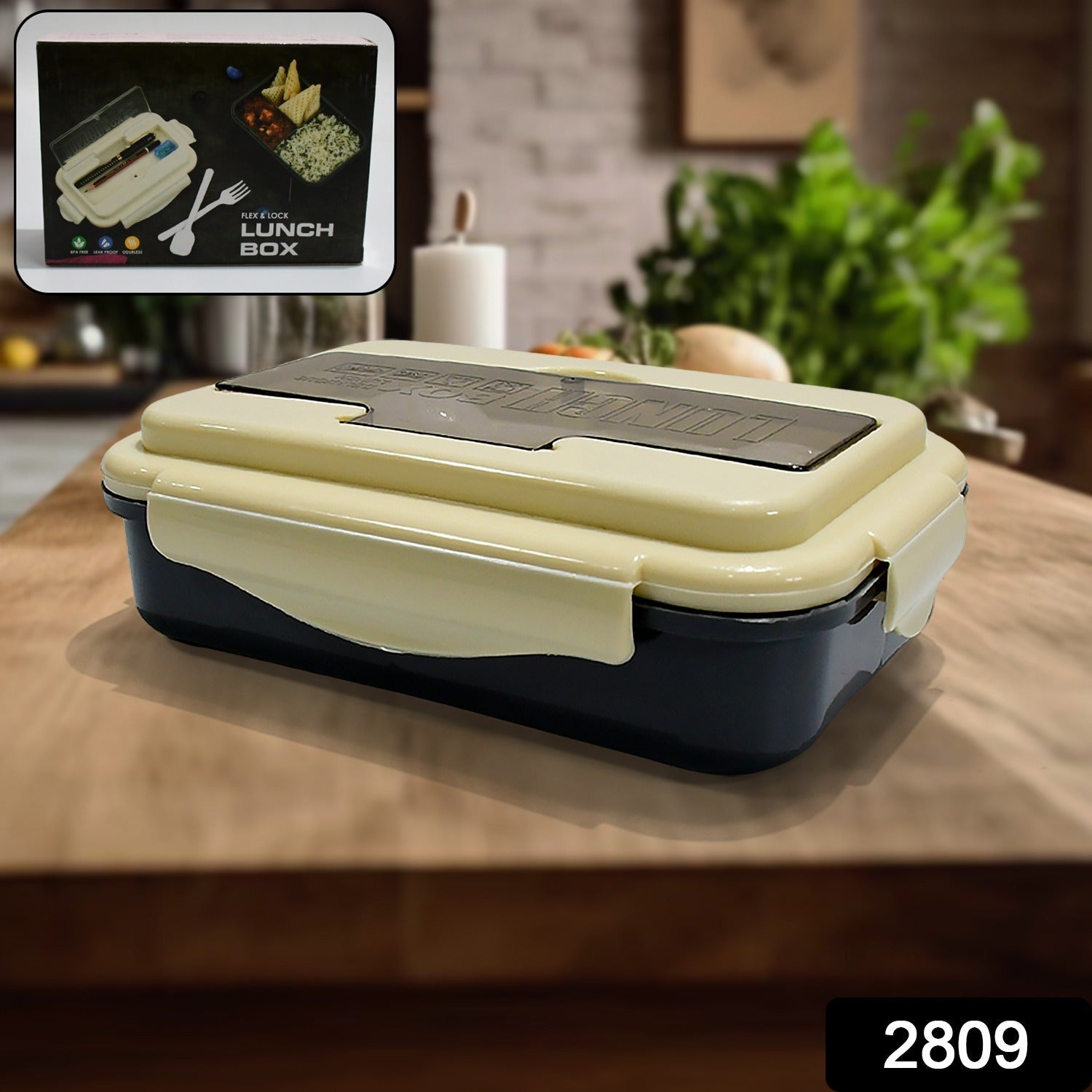 2809 Lunch Box Flex Lock Plastic Liner Lunch Container, Portable Tableware Set for Kid Adult Student Children Keep Food Warm 2809 Lunch Box Flex Lock Plastic Liner Lunch Container, Portable Tableware Set for Kid Adult Student Children Keep Food Warm